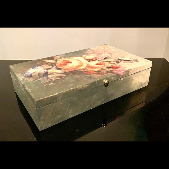 Decoupaged Painted Jewelry Box